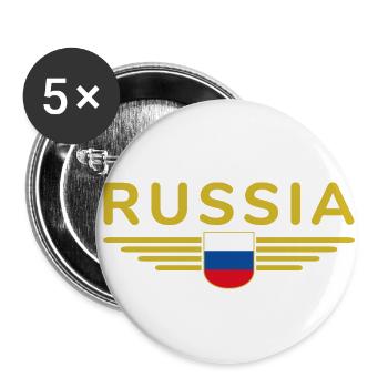 Russia T-Shirt – Pride and Tradition - Buttons small 1''/25 mm (5-pack) - white - Front