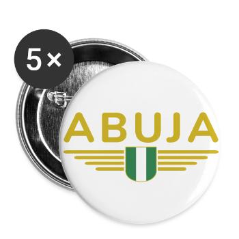Abuja Design – Fier de la capitale du Nigeria - Lot de 5 petits badges (25 mm) - blanc - Devant