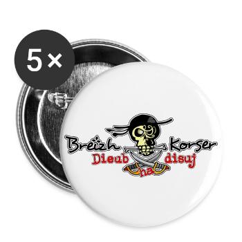 Dieub ha disuj (Libre et rebelle) - Lot de 5 petits badges (25 mm) - blanc - Devant