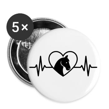 Horse riding Horses - Buttons small 1''/25 mm (5-pack) - white - Front