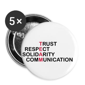 Team properties - Buttons small 1''/25 mm (5-pack) - white - Front