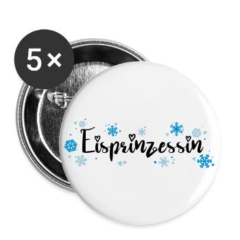 Princesse de glace - Lot de 5 petits badges (25 mm) - blanc - Devant