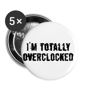 im totally overclocked - Buttons small 1''/25 mm (5-pack) - white - Front