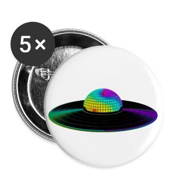 Disco Saturn - Buttons small 1''/25 mm (5-pack) - white - Front