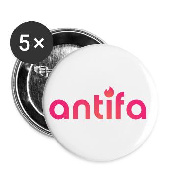 Antifa - It's a match! - Buttons klein 25 mm (5er Pack) - Weiß - Vorne