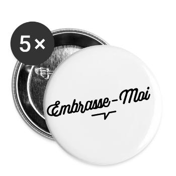 Embrasse moi - Lot de 5 petits badges (25 mm) - blanc - Devant