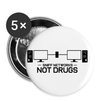 Conception de cybersécurité pour la sécurité informatique et les pirates informatiques - Lot de 5 petits badges (25 mm) - blanc - Devant