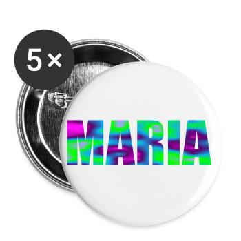 First name Maria in colorful capital letters - Buttons small 1''/25 mm (5-pack) - white - Front