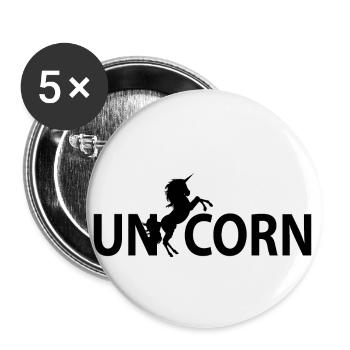 Unicorn - Silhouette - Buttons small 1''/25 mm (5-pack) - white - Front