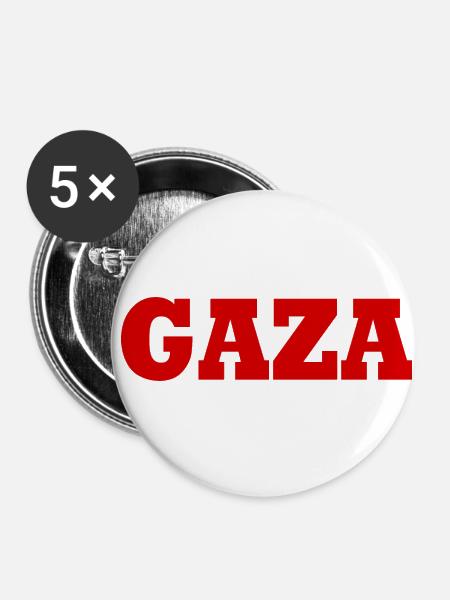 Gaza - Buttons klein 25 mm (5er Pack) - Weiß