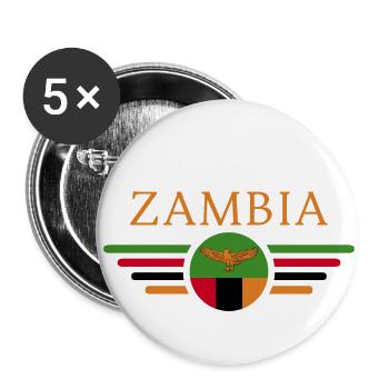 Ich liebe Sambia, Eleganz Stil Design T-Shirt - Buttons klein 25 mm (5er Pack) - Weiß - Vorne