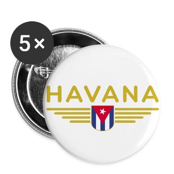Havana Style – Perfect for fans - Buttons small 1''/25 mm (5-pack) - white - Front