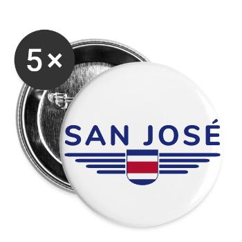 San José T-Shirt – Costa Rica Vibes - Buttons small 1''/25 mm (5-pack) - white - Front