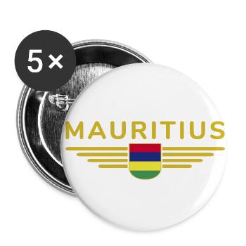 Mauritius T-Shirt – Island Fans & Lovers - Buttons small 1''/25 mm (5-pack) - white - Front