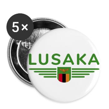 Lusaka T-Shirt for Zambia Fans - Buttons small 1''/25 mm (5-pack) - white - Front