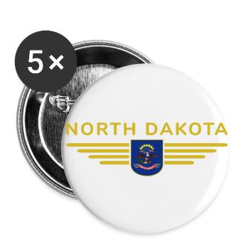 North Dakota Fan T-Shirt – Perfect for Fans - Buttons small 1''/25 mm (5-pack) - white - Front
