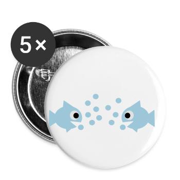 fishes - Buttons small 1''/25 mm (5-pack) - white - Front