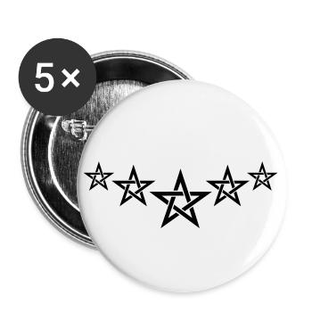 Pentagramme, 5 étoile, Magique, - Lot de 5 petits badges (25 mm) - blanc - Devant