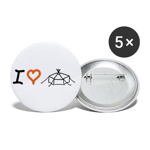 I love Jurte - Buttons klein 25 mm (5er Pack)