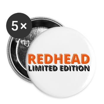 Redhead Day Limited Edition redhead red hair - Buttons small 1''/25 mm (5-pack) - white - Front