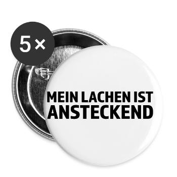 Mein Lachen ist ansteckend - Buttons klein 25 mm (5er Pack) - Weiß - Vorne