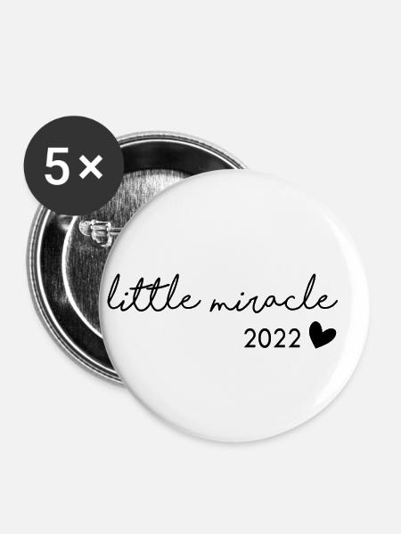 little miracle 2022 - Buttons klein 25 mm (5er Pack) - Weiß