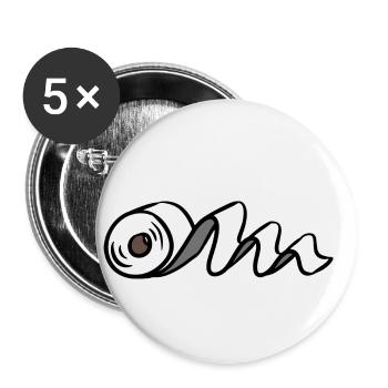 Papier toilette papier toilette papier - Lot de 5 petits badges (25 mm) - blanc - Devant