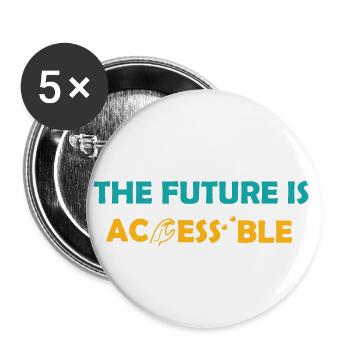 The Future Is Accessible ASL Sign Language Braille - Buttons small 1''/25 mm (5-pack) - white - Front