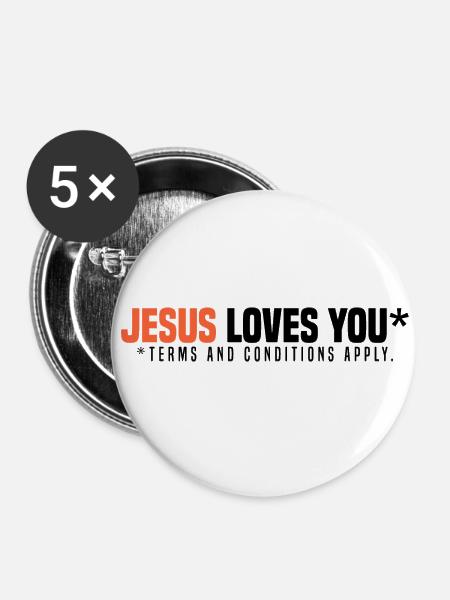 Atheismus - Buttons klein 25 mm (5er Pack) - Weiß