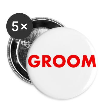 Groom - Lot de 5 petits badges (25 mm) - blanc - Devant