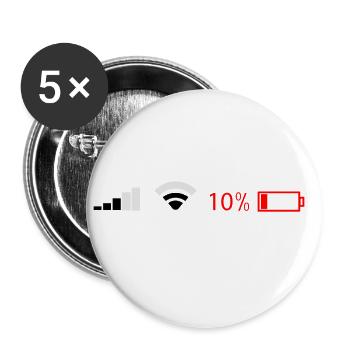 Batterie - Buttons klein 25 mm (5er Pack) - Weiß - Vorne
