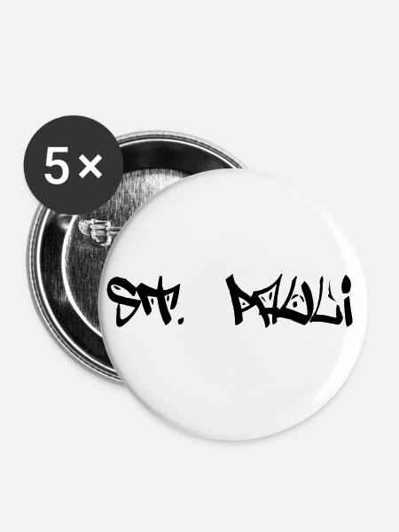 St. Pauli - Buttons klein 25 mm (5er Pack) - Weiß