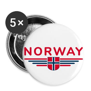 I Love Norway Design T-Shirt Outfit - Buttons small 1''/25 mm (5-pack) - white - Front
