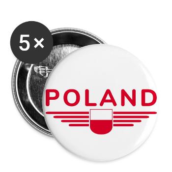 I Love Poland, Elegance Style Design T-Shirt - Buttons small 1''/25 mm (5-pack) - white - Front