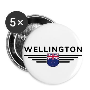 T-shirt Wellington pour les fans néo-zélandais - Lot de 5 petits badges (25 mm) - blanc - Devant
