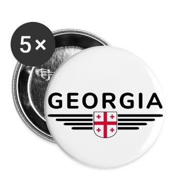 Georgia Design – Terre de contrastes - Lot de 5 petits badges (25 mm) - blanc - Devant