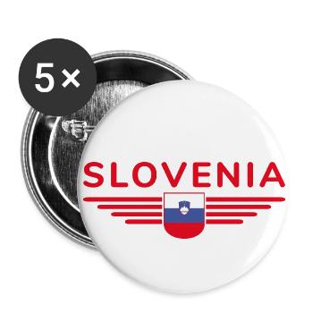 Stylisches Slowenien Design - Buttons klein 25 mm (5er Pack) - Weiß - Vorne