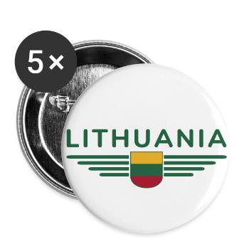 Lithuania T-Shirt – Pride and Style - Buttons small 1''/25 mm (5-pack) - white - Front