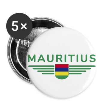 Mauritius T-Shirt – Island Fans & Lovers - Buttons small 1''/25 mm (5-pack) - white - Front