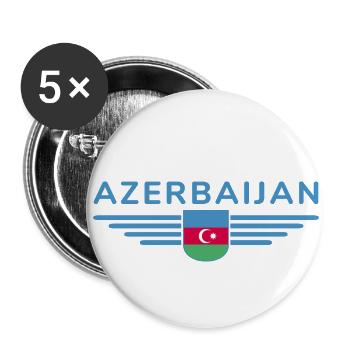 Azerbaijan Design – For Fans & Travelers - Buttons small 1''/25 mm (5-pack) - white - Front