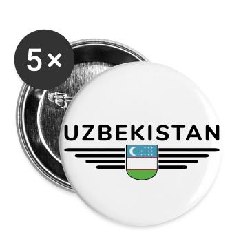 T-shirt de l’Ouzbékistan – Fierté et culture - Lot de 5 petits badges (25 mm) - blanc - Devant