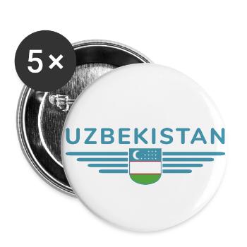 Usbekistan T-Shirt – Stolz und Kultur - Buttons klein 25 mm (5er Pack) - Weiß - Vorne