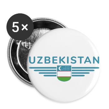 T-shirt de l’Ouzbékistan – Fierté et culture - Lot de 5 petits badges (25 mm) - blanc - Devant