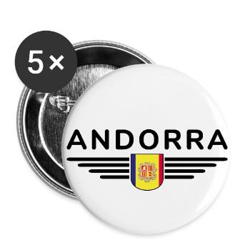 Andorra Fans T-Shirt Design - Buttons klein 25 mm (5er Pack) - Weiß - Vorne