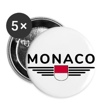 Monaco Design – Le style pour les fans de la Principauté - Lot de 5 petits badges (25 mm) - blanc - Devant