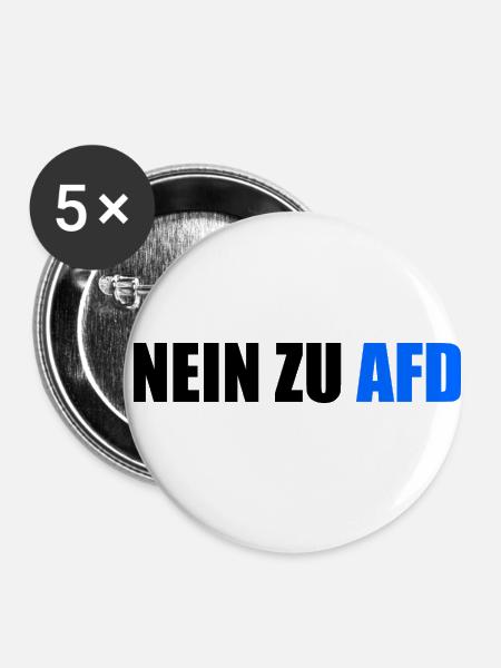 Nein zu afd - Buttons klein 25 mm (5er Pack) - Weiß