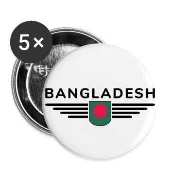 Bangladesh Design – Pride & Culture - Buttons small 1''/25 mm (5-pack) - white - Front