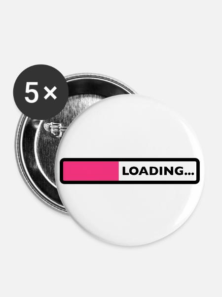 loading laden computer warten ladebalken - Buttons klein 25 mm (5er Pack) - Weiß