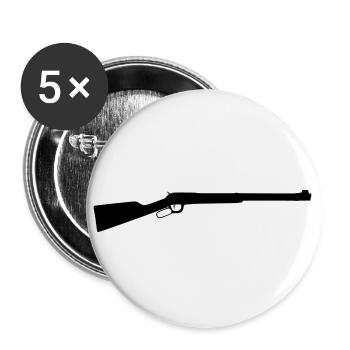 lever action rifle western - Buttons small 1''/25 mm (5-pack) - white - Front