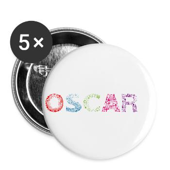 Oscar Letter Name - Buttons small 1''/25 mm (5-pack) - white - Front